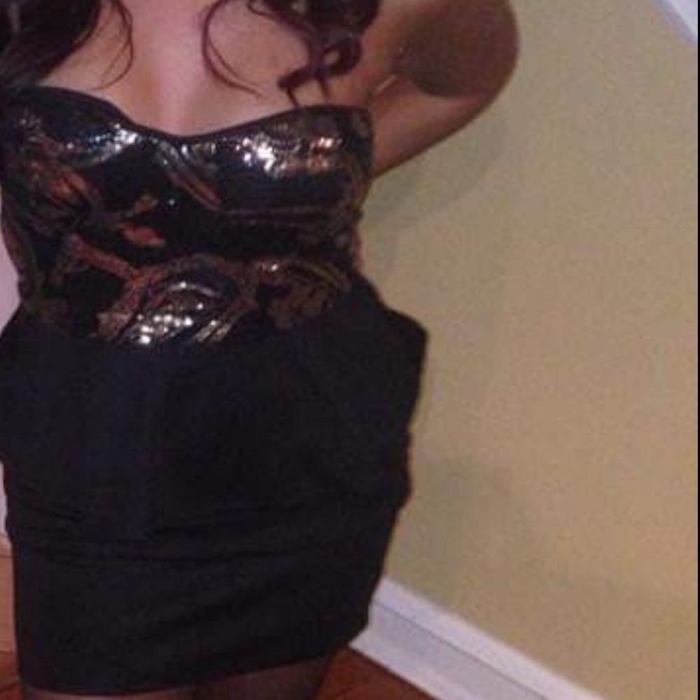 sequin bebe dress